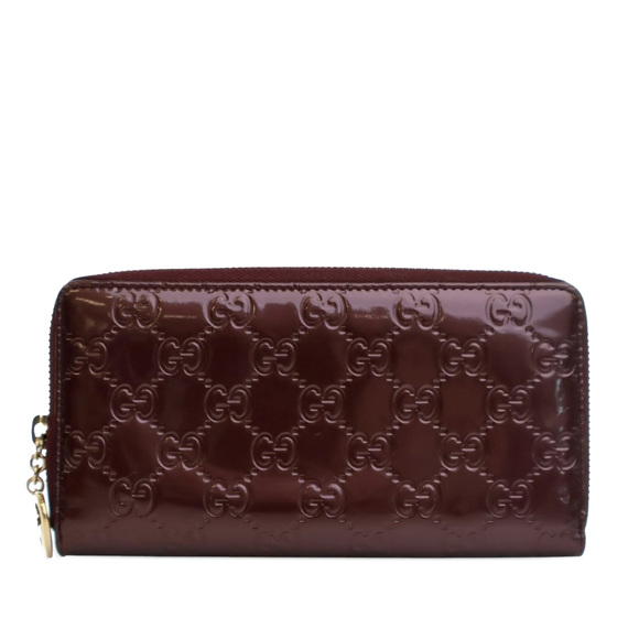 Pre-Loved Gucci Patent Guccissima Zip Around Long Wallet - Picture 1 of 12